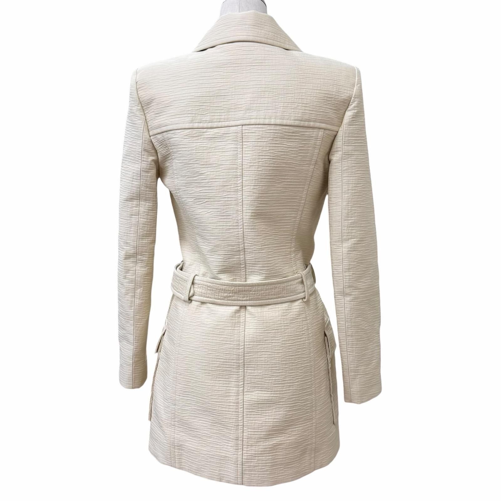Saint Laurent Paris Saharienne Overcoat Cotton 100% Belt Trench Coat Light — view 3