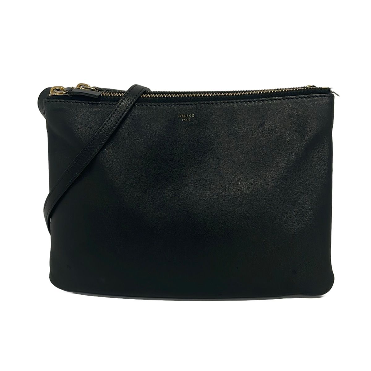 Celine Shoulder Bag Trio Large Black Leather