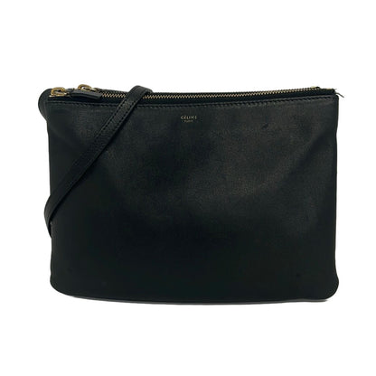 Celine Shoulder Bag Trio Large Black Leather