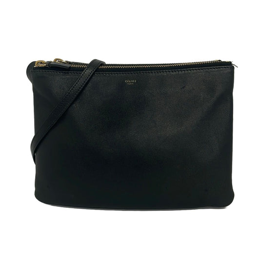 Celine Shoulder Bag Trio Large Black Leather