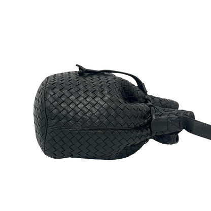 Bottega Veneta Intrecciato Leather Drawstring Shoulder Bag Cross Black — view 6