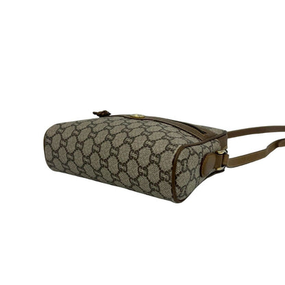 Gucci Vintage Plus Logo Pattern Leather Mini Shoulder Bag Pochette Brown — view 8