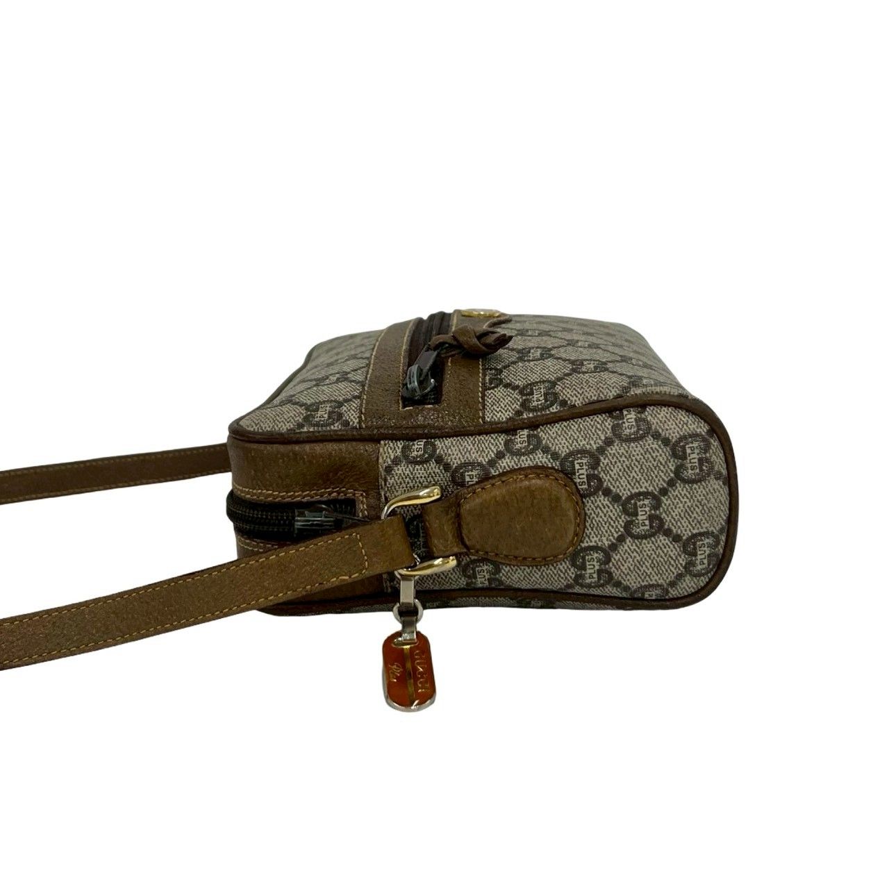 Gucci Vintage Plus Logo Pattern Leather Mini Shoulder Bag Pochette Brown — view 5