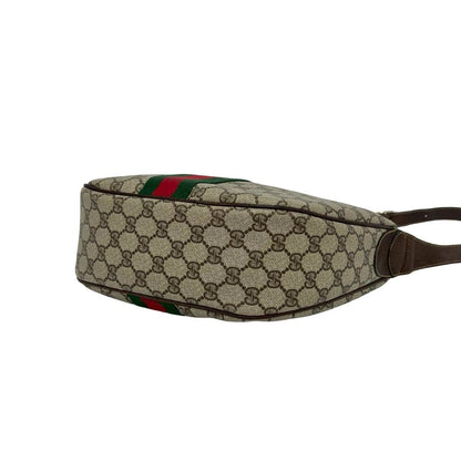 Gucci Vintage Sherry Line GG Logo Leather Shoulder Bag Brown — view 8