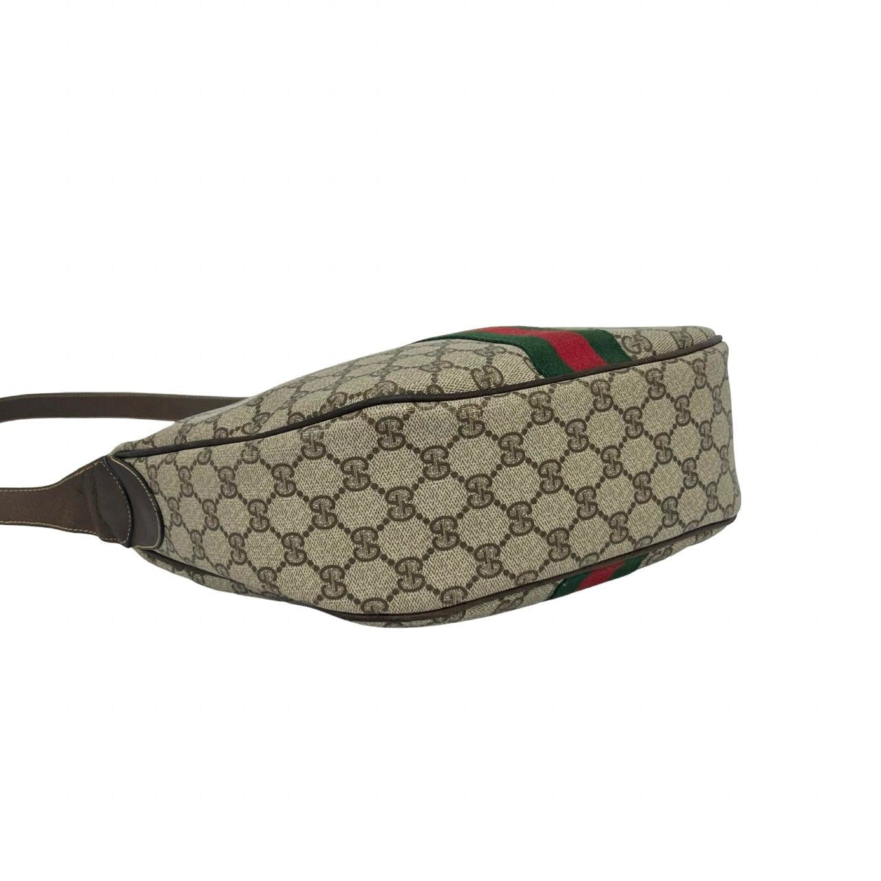 Gucci Vintage Sherry Line GG Logo Leather Shoulder Bag Brown — view 7