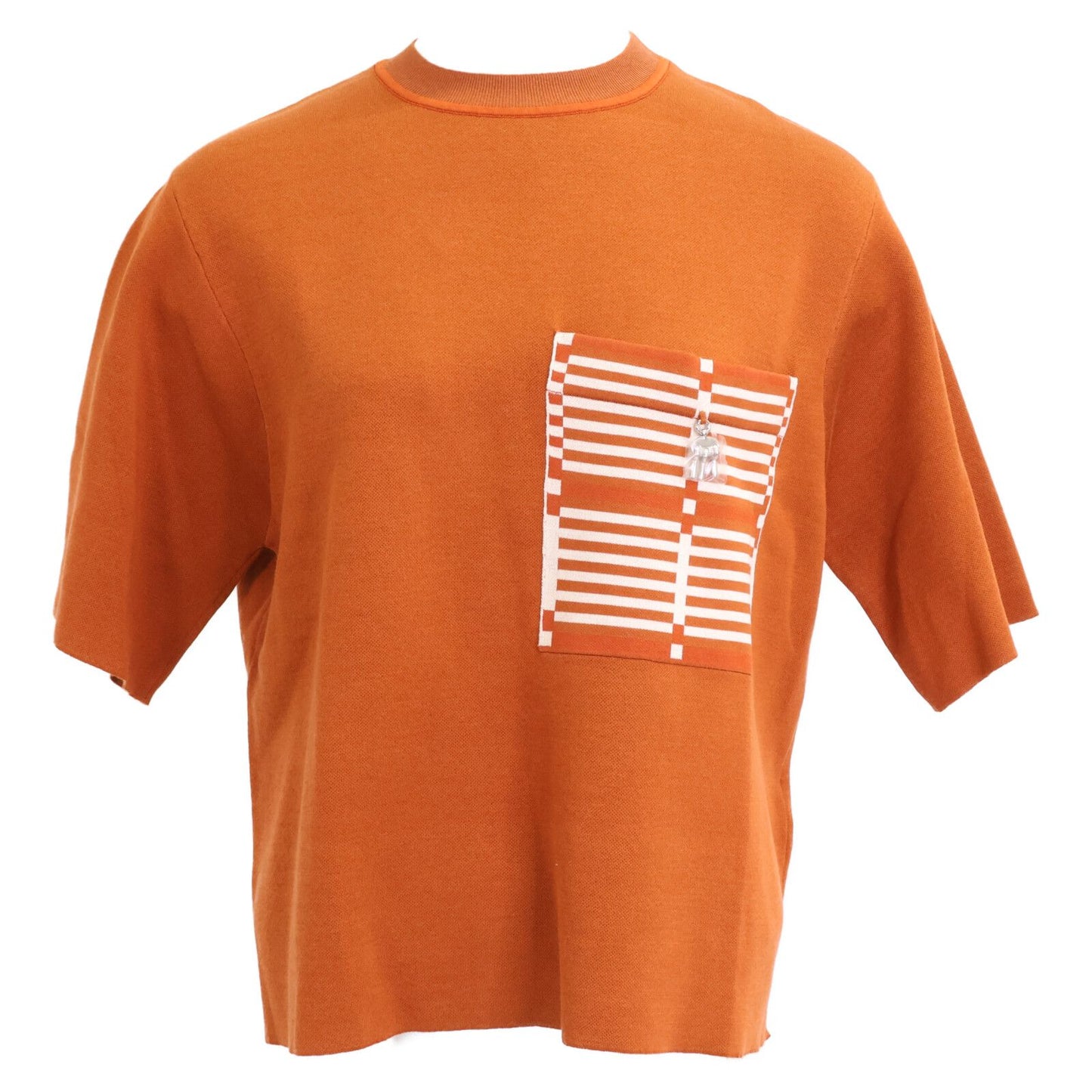 Hermes Silk Blend Short Sleeve Knit Sweater 34