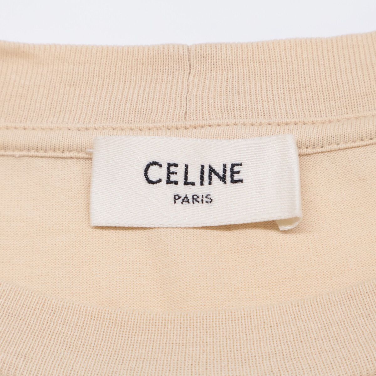 Celine Beige Cotton Logo Short Sleeve T-Shirt XS — view 3