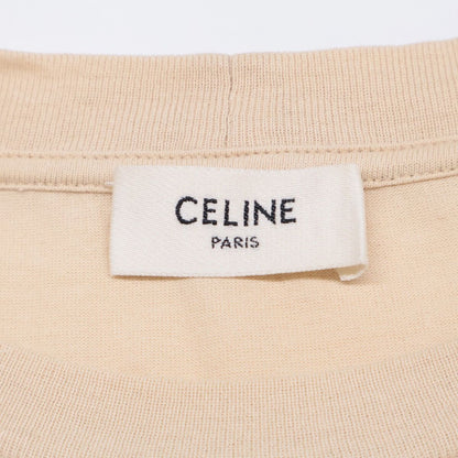 Celine Beige Cotton Logo Short Sleeve T-Shirt XS — view 3
