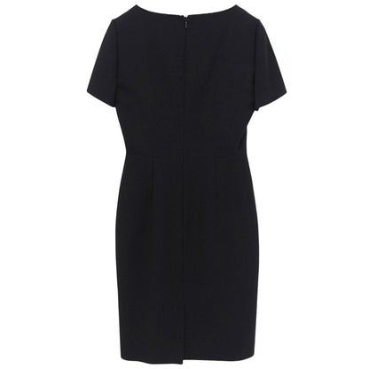 Gucci Logo Silk Blend Wool Dress Black 40 — view 2