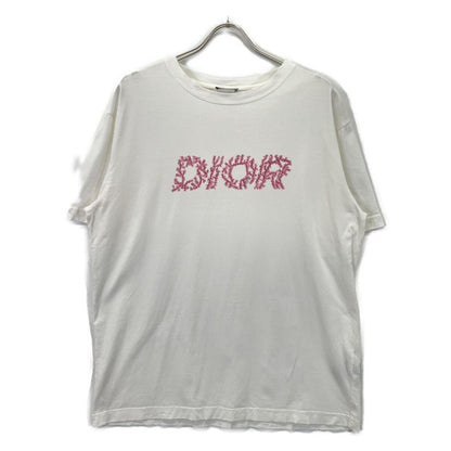 Dior White Pink Logo Short Sleeve T-Shirt