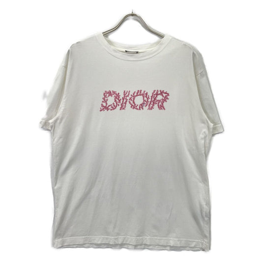 Dior White Pink Logo Short Sleeve T-Shirt