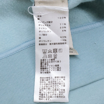 Hermes Light Blue Cotton Herringbone Piping Brushed Lining Crew Neck Sweatshirt — view 4