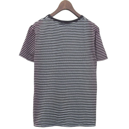 Saint Laurent Paris Gradient Border T-Shirt Top White Black XS — view 2