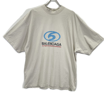 Balenciaga Ivory Vintage Wash Surfer Medium Fit Tee T-Shirt