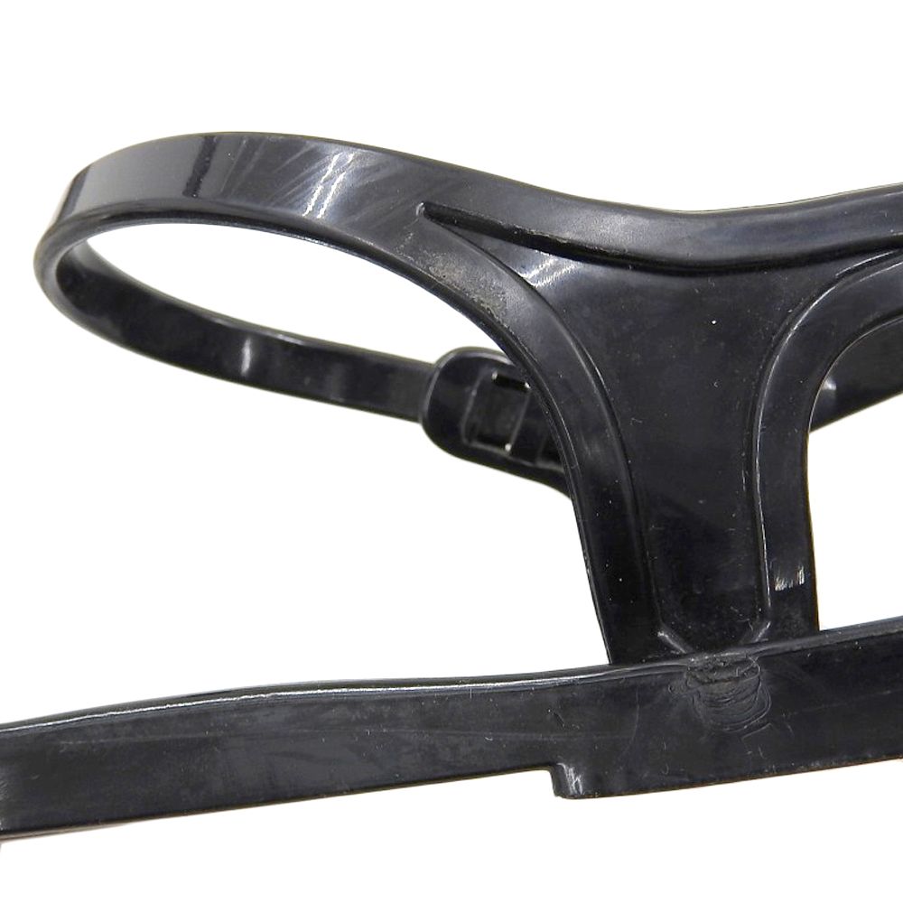 Chanel CC Logo Backstrap Rubber Thong Sandals Black — view 3