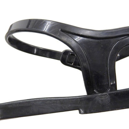 Chanel CC Logo Backstrap Rubber Thong Sandals Black — view 3