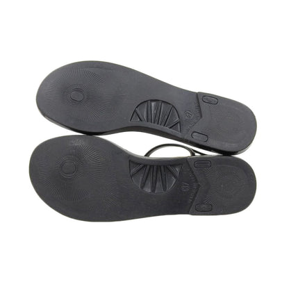 Chanel CC Logo Backstrap Rubber Thong Sandals Black — view 2