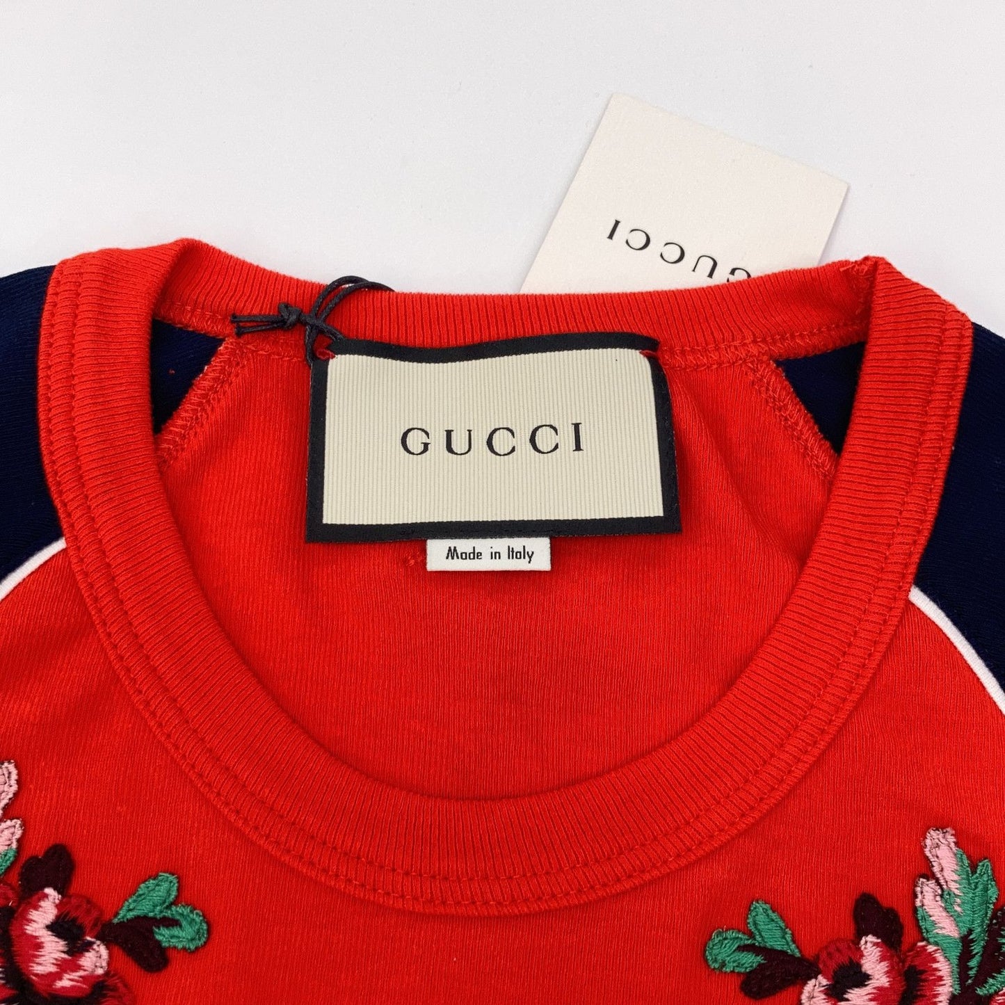 Gucci Red Rabbit Embroidery Cotton Jersey T-Shirt XS — view 5