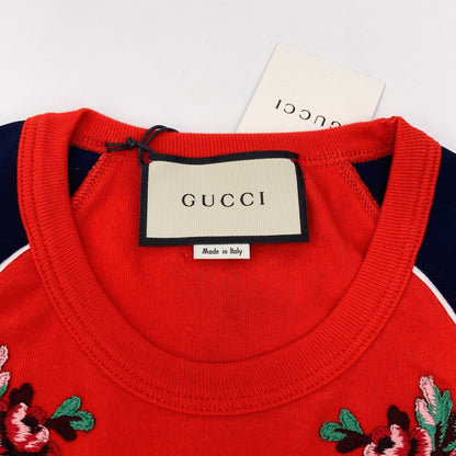 Gucci Red Rabbit Embroidery Cotton Jersey T-Shirt XS — view 5