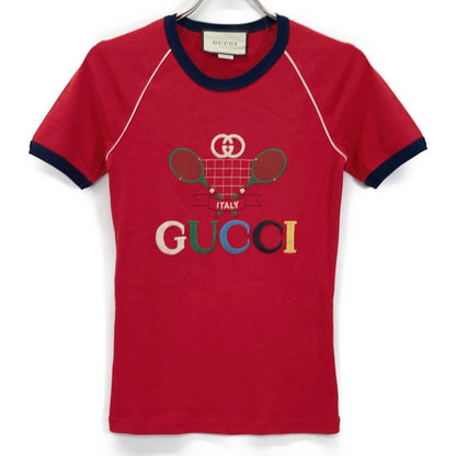 Gucci Red Tennis Cotton Jersey T-Shirt