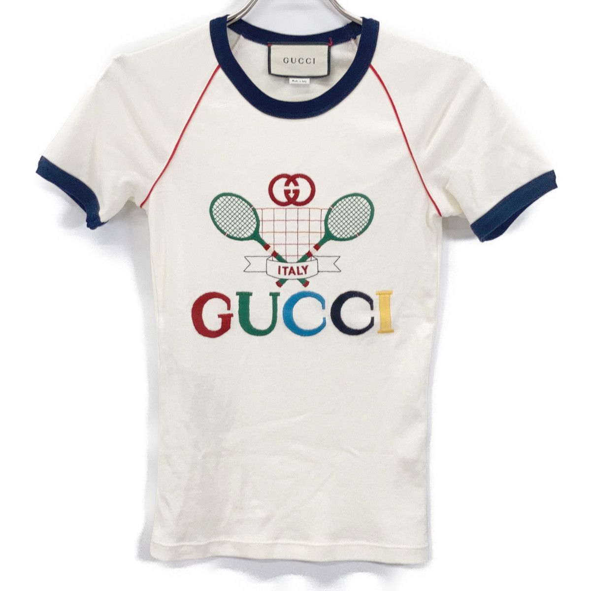 Gucci White Tennis Cotton Jersey T-Shirt
