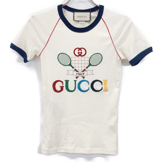 Gucci White Tennis Cotton Jersey T-Shirt