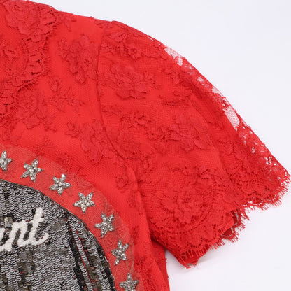 Gucci Paramount Sequin Logo Lace Bicolor Dress 36 — view 9