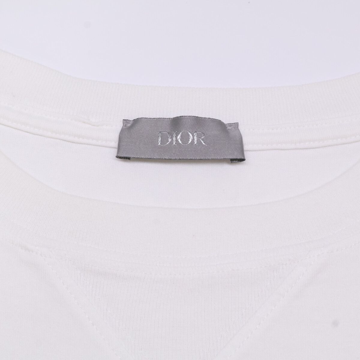 Dior White Front Logo Short Sleeve T-Shirt — view 3