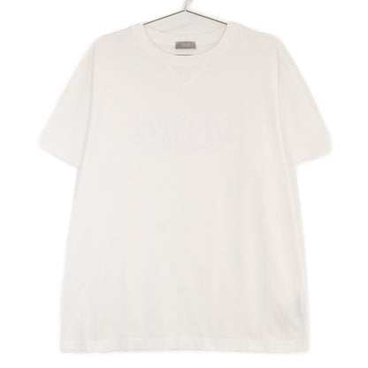 Dior White Front Logo Short Sleeve T-Shirt
