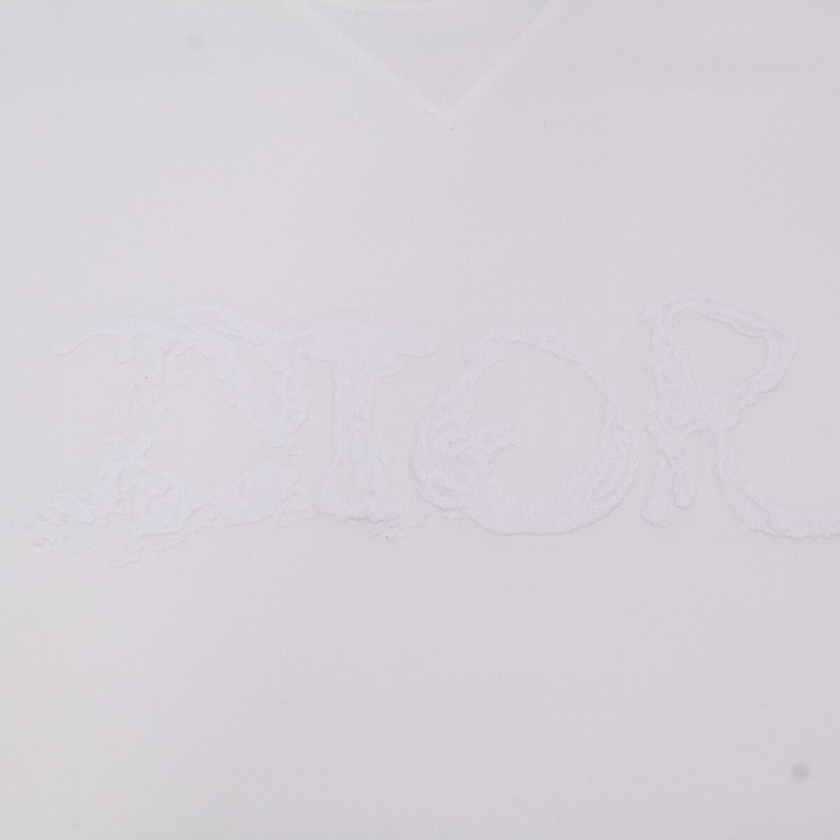 Dior White Front Logo Short Sleeve T-Shirt — view 4