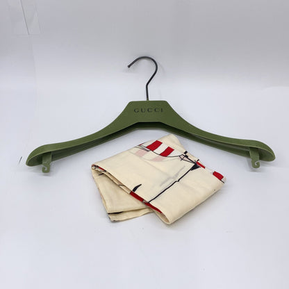 Gucci Beige Cotton Linen Yacht Pattern Bow Type Pleats Dress 38 — view 6