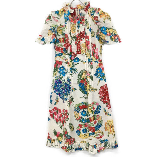 Gucci Ivory Flower Print Pearl Button Shirt Dress 38