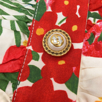 Gucci Ivory Flower Print Pearl Button Shirt Dress 38 — view 5