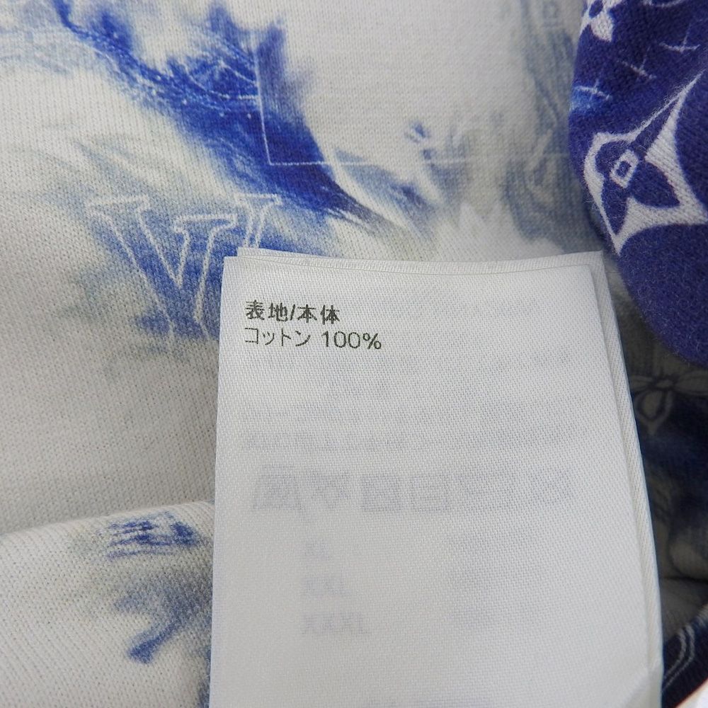 Louis Vuitton Cotton Bandana Pattern T-Shirt Top Blue White XS — view 4