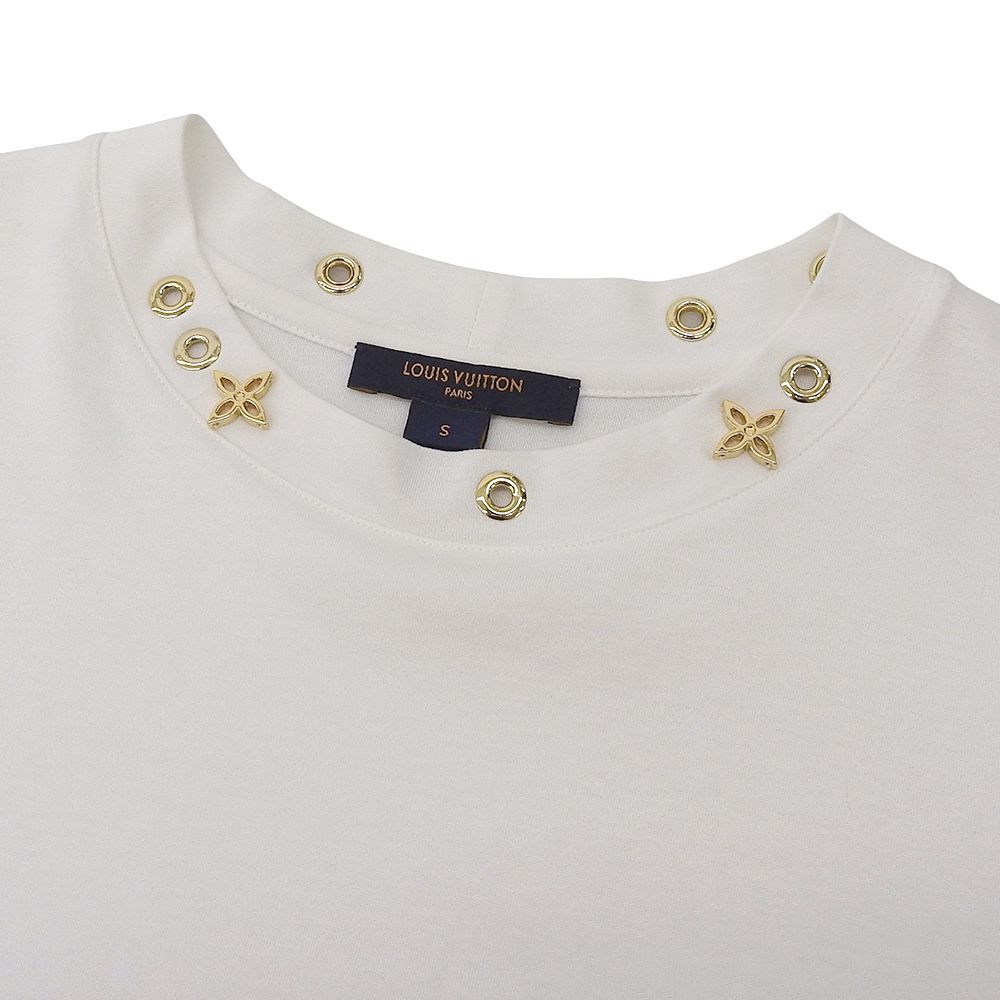 Louis Vuitton Side Strap Short Sleeve T-Shirt Cotton Top White — view 4