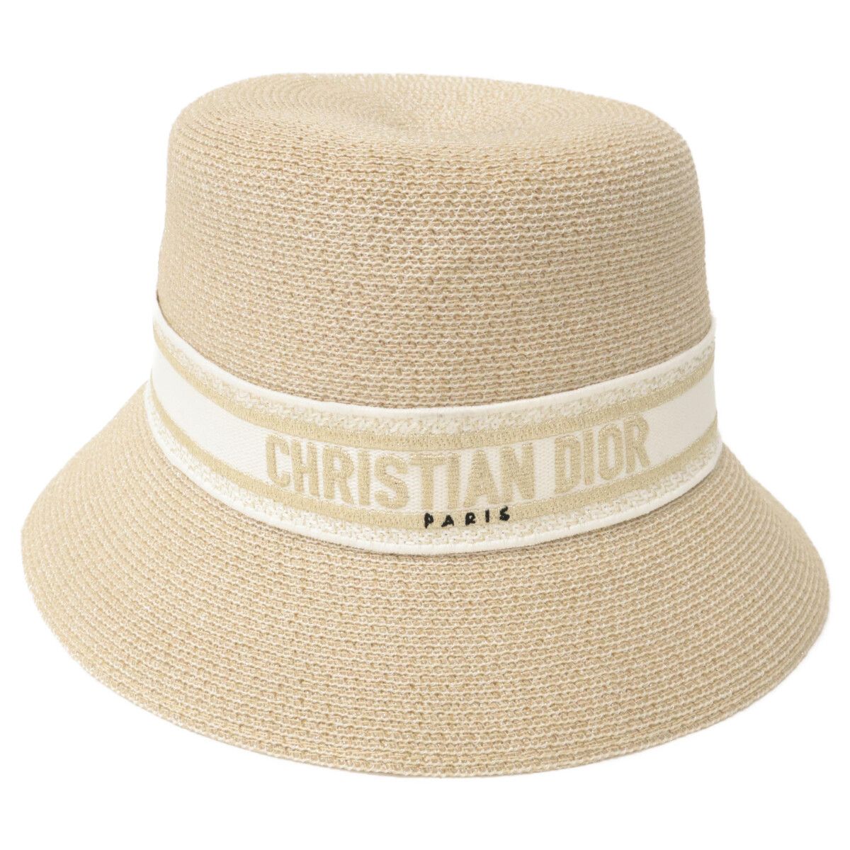 Dior Esort Resort Logo Tape Straw Hat 57