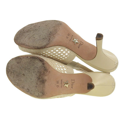 Dior Embroidery Sling Back Strap Sandals Beige — view 2