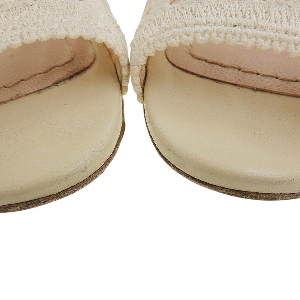 Dior Embroidery Sling Back Strap Sandals Beige — view 3