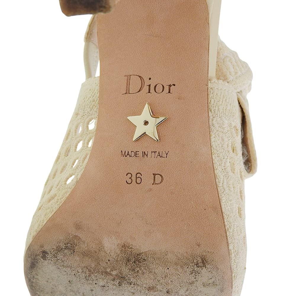 Dior Embroidery Sling Back Strap Sandals Beige — view 6