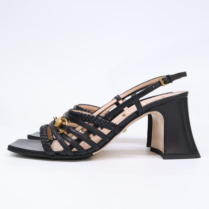 Gucci Horsebit Square Toe Leather Sandals — view 2