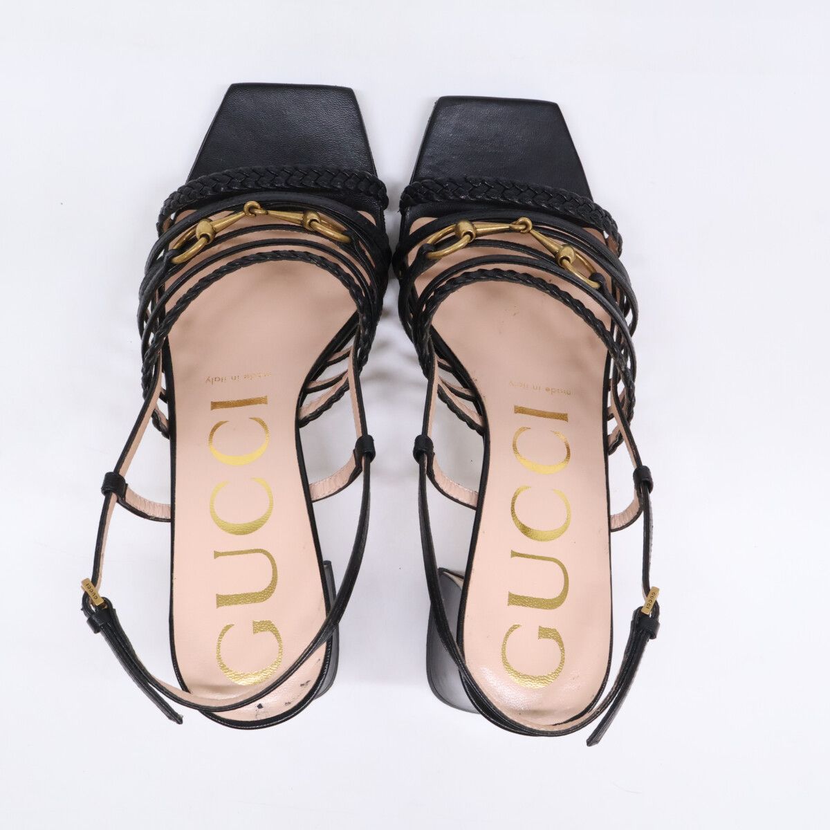 Gucci Horsebit Square Toe Leather Sandals — view 5
