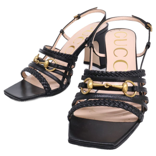 Gucci Horsebit Square Toe Leather Sandals