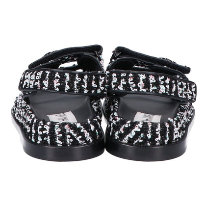 Chanel CC Logo Tweed Leather Flat 36c — view 4