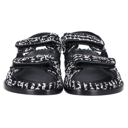 Chanel CC Logo Tweed Leather Flat 36c — view 2
