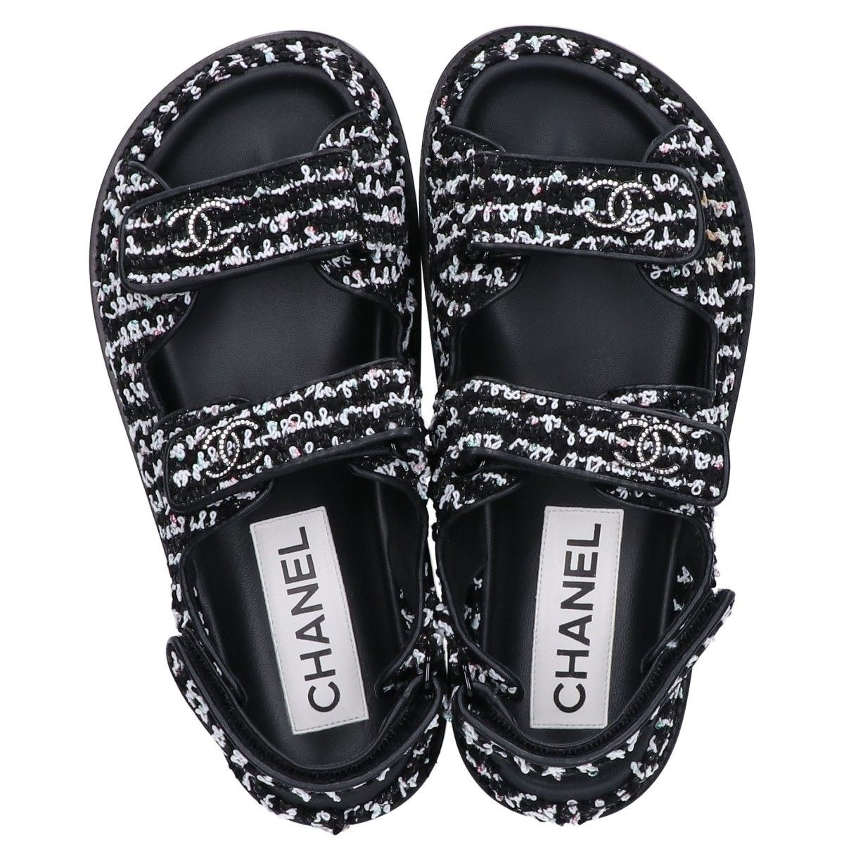 Chanel CC Logo Tweed Leather Flat 36c — view 6