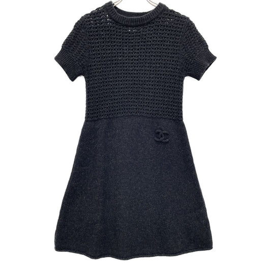 Chanel Sports Line CC Logo S Knit Dress 38