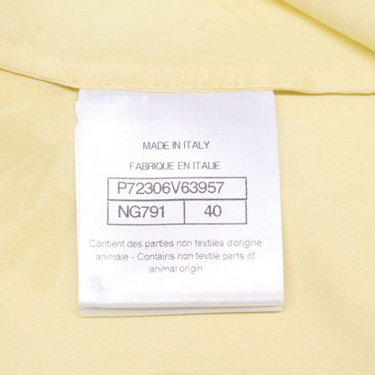 Chanel Silk Logo Allover Pattern Sleeveless Frill 40 Dress — view 6