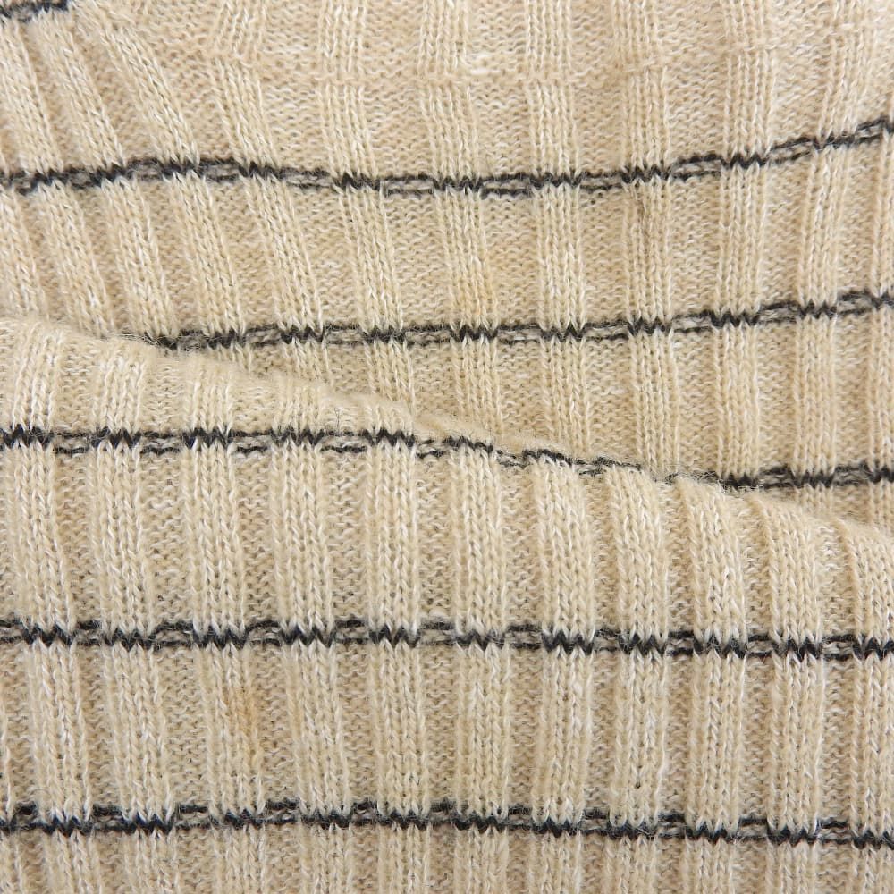 Dior Bee Embroidery Linen Cashmere Short Sleeve Border Knit Socks Beige Sweater — view 5