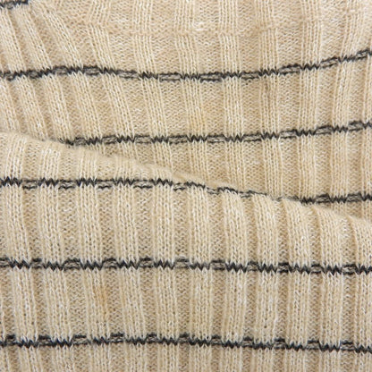 Dior Bee Embroidery Linen Cashmere Short Sleeve Border Knit Socks Beige Sweater — view 5
