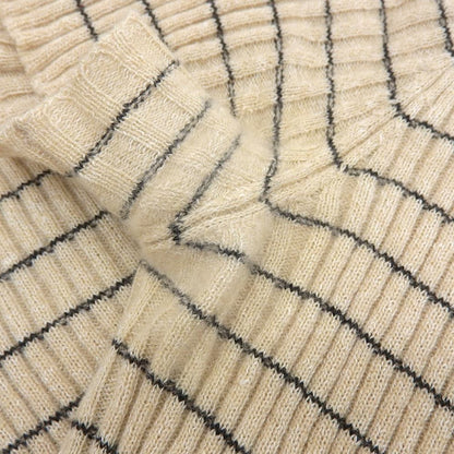 Dior Bee Embroidery Linen Cashmere Short Sleeve Border Knit Socks Beige Sweater — view 6